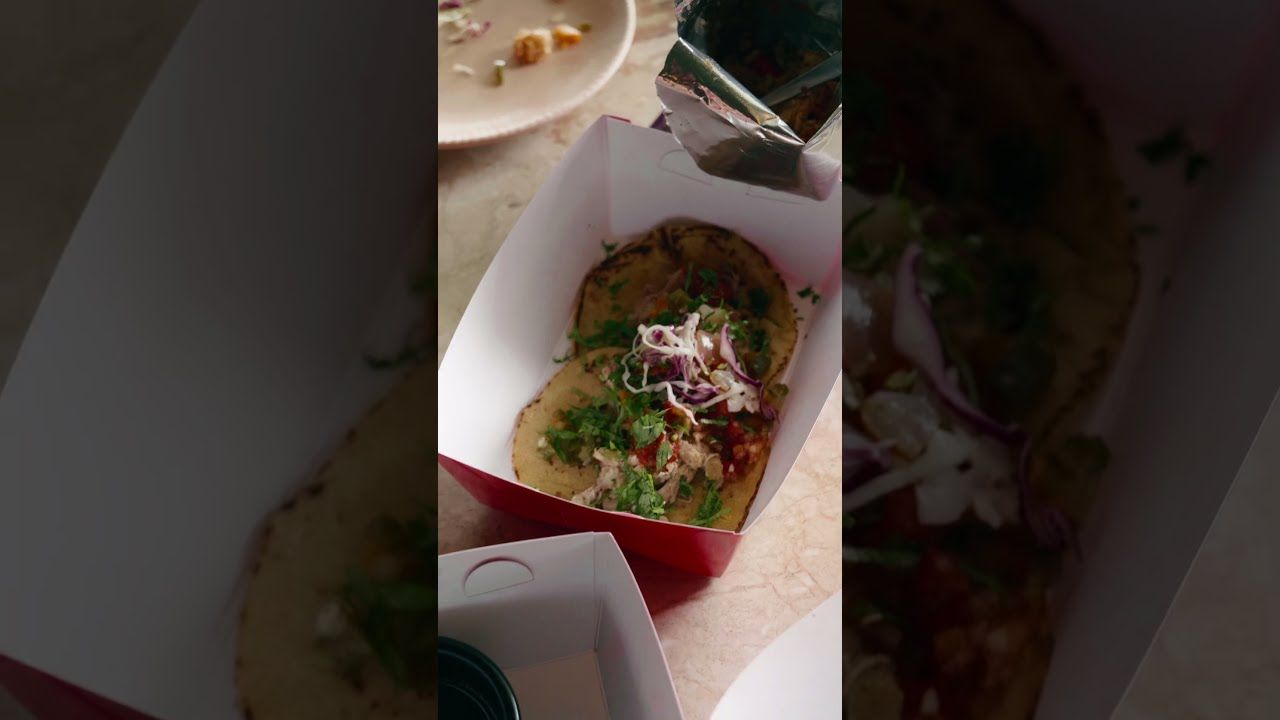 A taco being served, from the Tacotopia launch